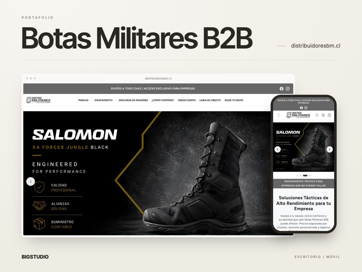 Botas Militares B2B, imagen del portafolio